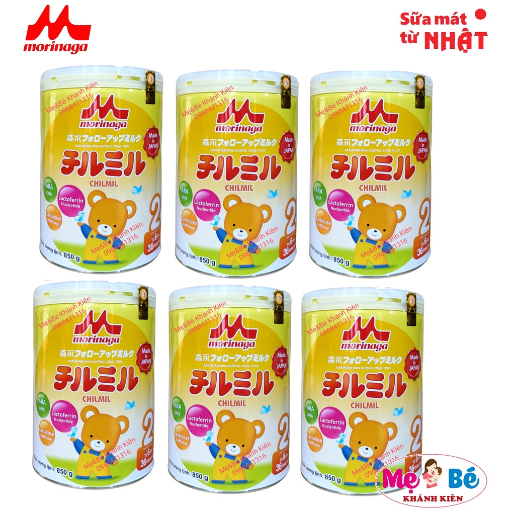 Combo 6 hộp sữa morinaga số 2 850g mẫu mới