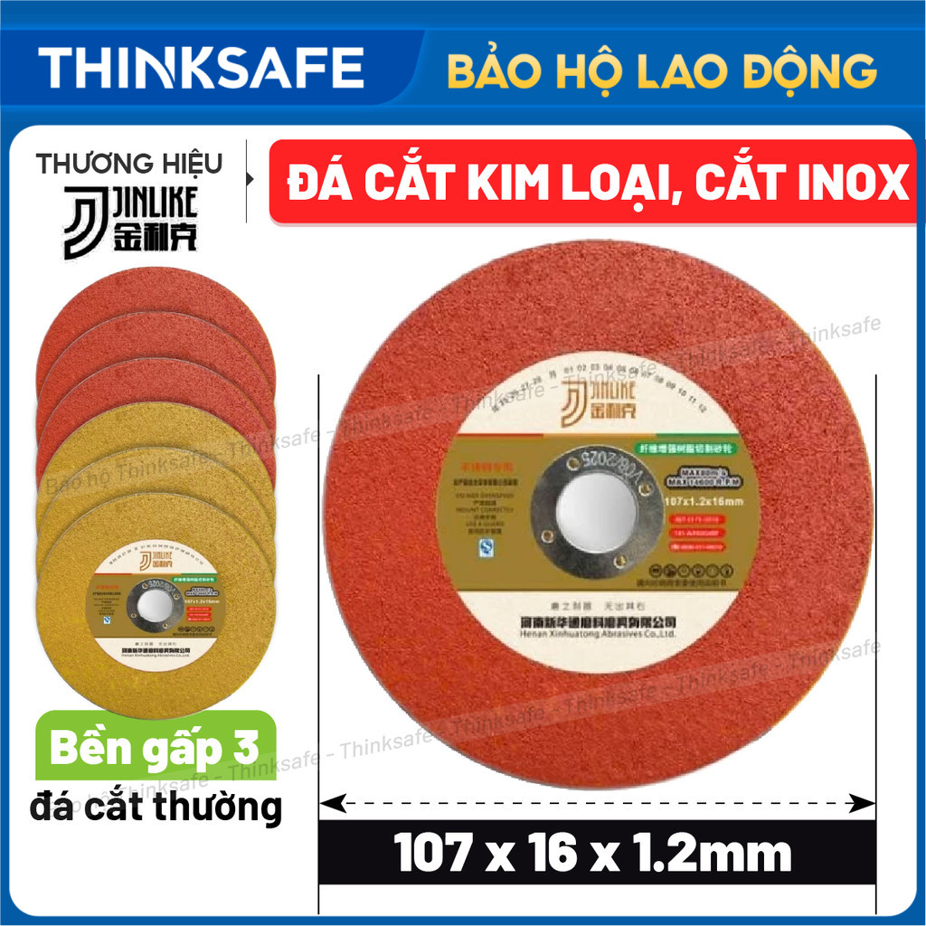 (Hộp 50 viên) Đá cắt sắt, cắt inox 107mm Jinlike nội địa trung cao cấp cắt siêu bén và bền lưỡi