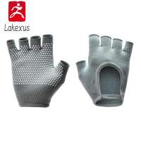 Lakexus 1Pair Womens Half-Finger Bare Back Yoga Gloves Non-Slip Breathable Fitness Cycling Pilates Cotton Gloves
