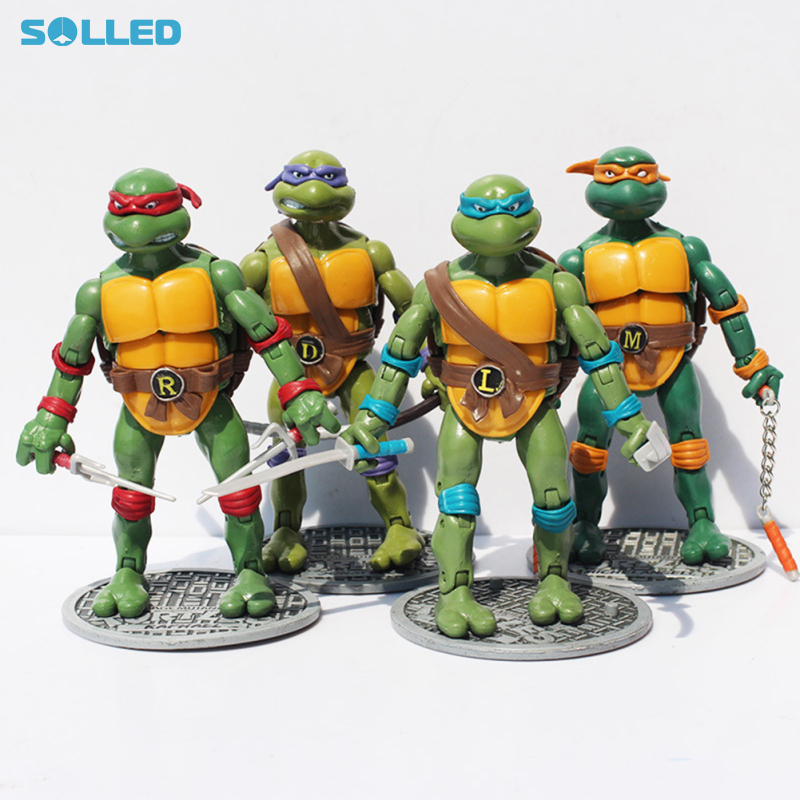 4pcs 16cm Turtles Figures Model With Base Cute Cartoon Anime Character Ornaments For Kids Gifts Car Decoration ราคา 484 บาท*ส่งฟรี