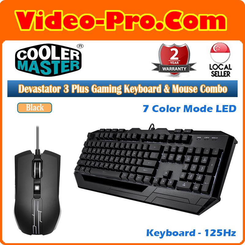 Cooler Master Devastator 3 Plus Gaming Keyboard and Mouse Combo, 7 Color Mode LED Backlit SGB-3001-K KMF1-US Singapore