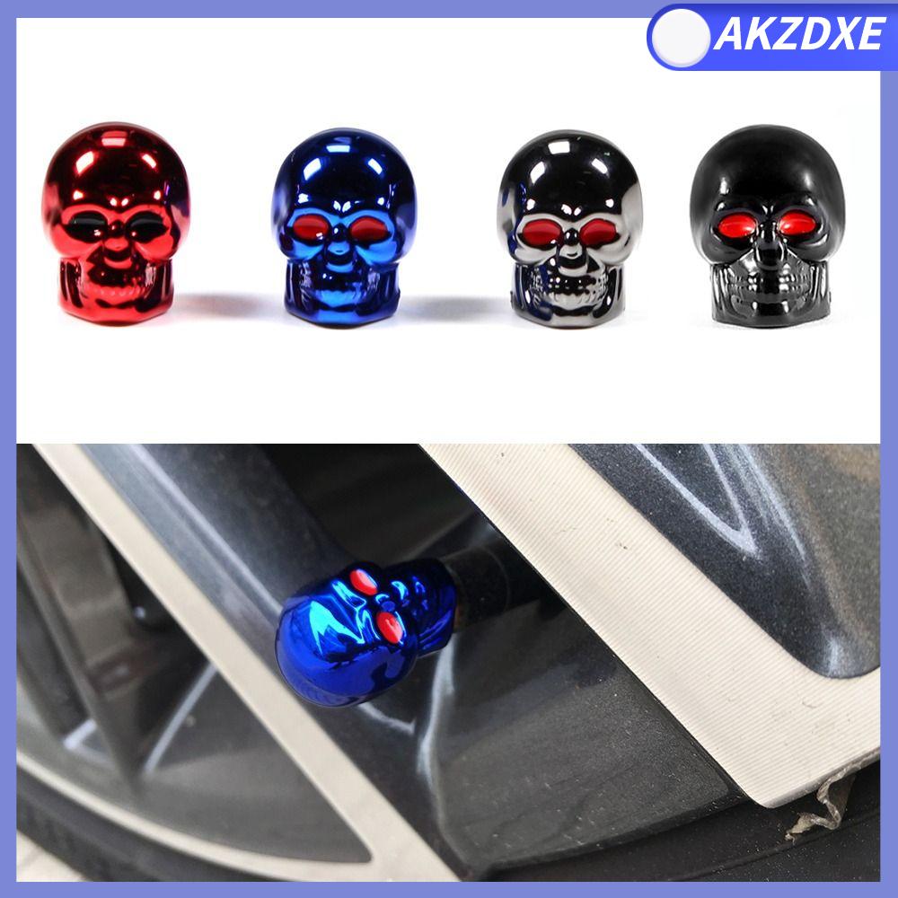 AKZDXE Phong cách đầu lâu Xe điện Vỏ chống bụi Phụ kiện lốp xe Nắp Thân van Vỏ bảo vệ