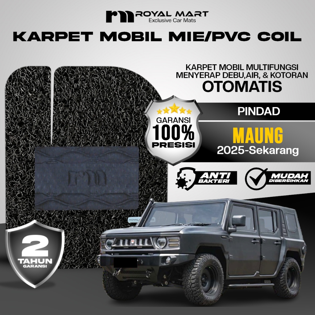 ROYAL MART Karpet Mobil Mie Premium Pindad Maung 2025-Sekarang Full Set Bergaransi Harga 255,000 rupiah*Gratis Ongkir