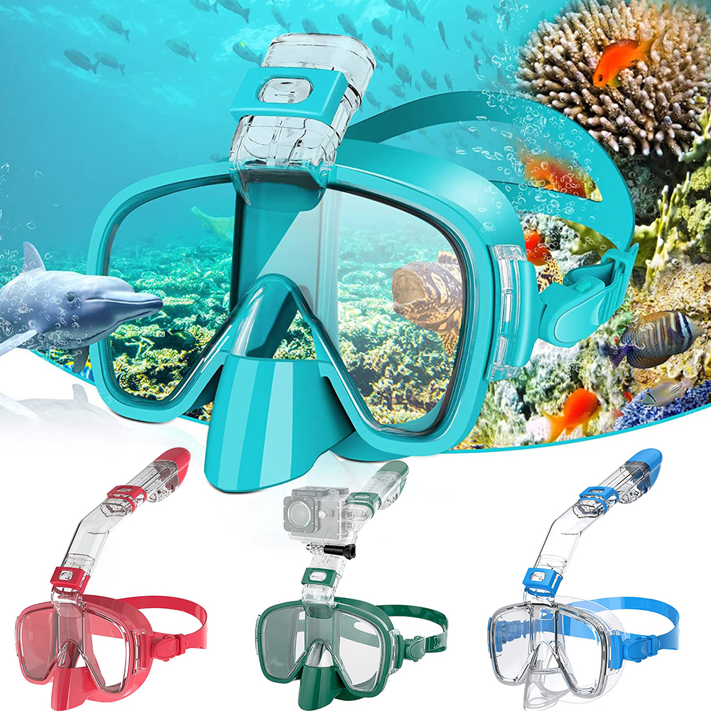 Juanya Mặt nạ lặn Có Thể Gập Lại Chống Sương Mù Mặt nạ ống thở Set Với Đầy Đủ Khô Top Hệ Thống Cho Miễn Phí Bơi Chuyên Nghiệp thiết bị ống thở Người Lớn Trẻ Em