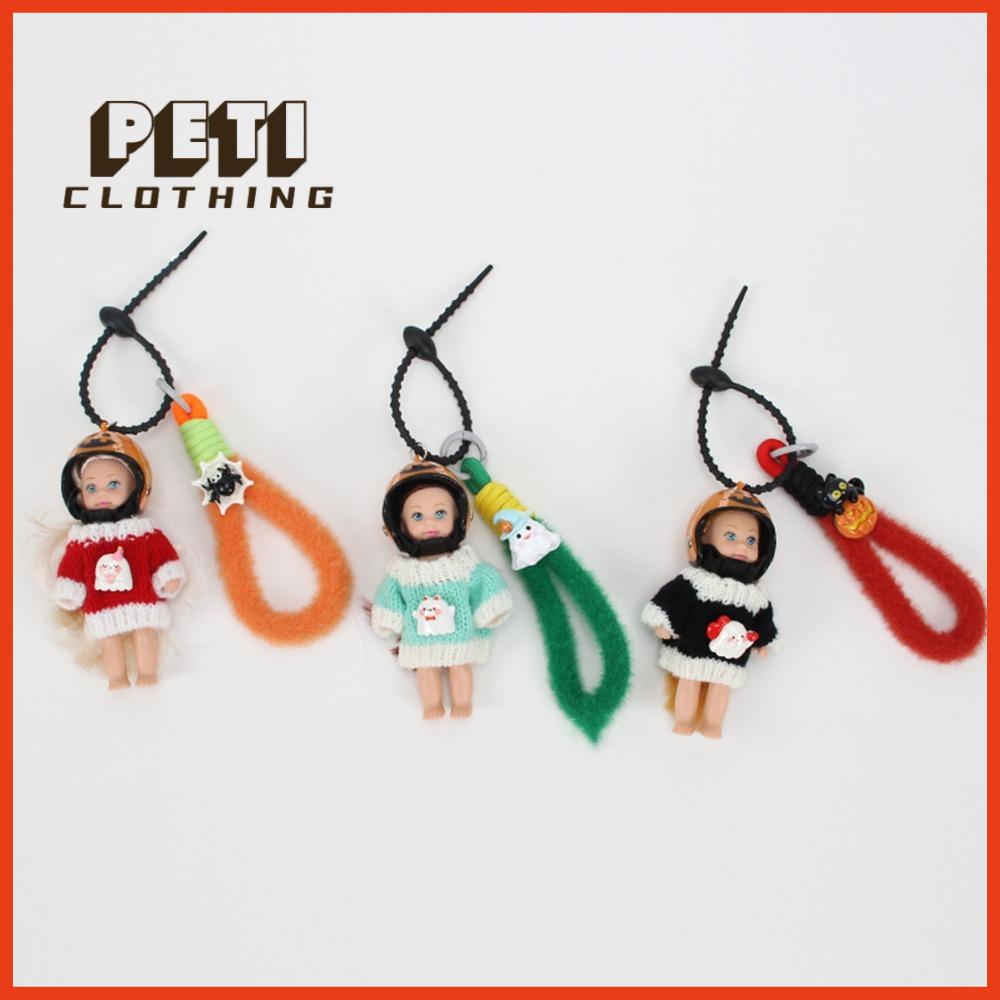 PETI CLOTHING Đồ trang trí treo dây chuyền búp bê Dễ thương Thay quần áo tự làm Móc khóa Trang trí túi Quà Tặng