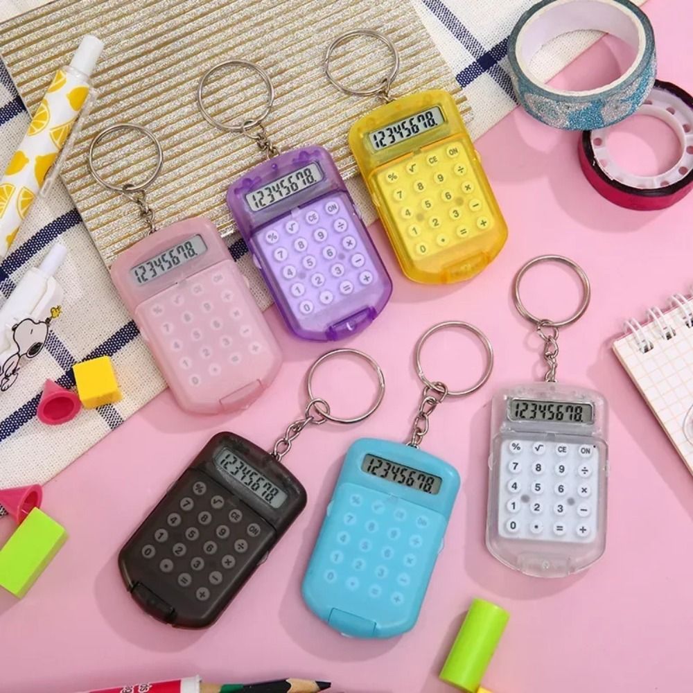 HEIRSTORE60RE4 Sáng Tạo Máy tính Hiển thị 8 chữ số Đa chức năng Móc chìa khóa Di động Trọng lượng nhẹ Đồ dùng học tập Văn phòng