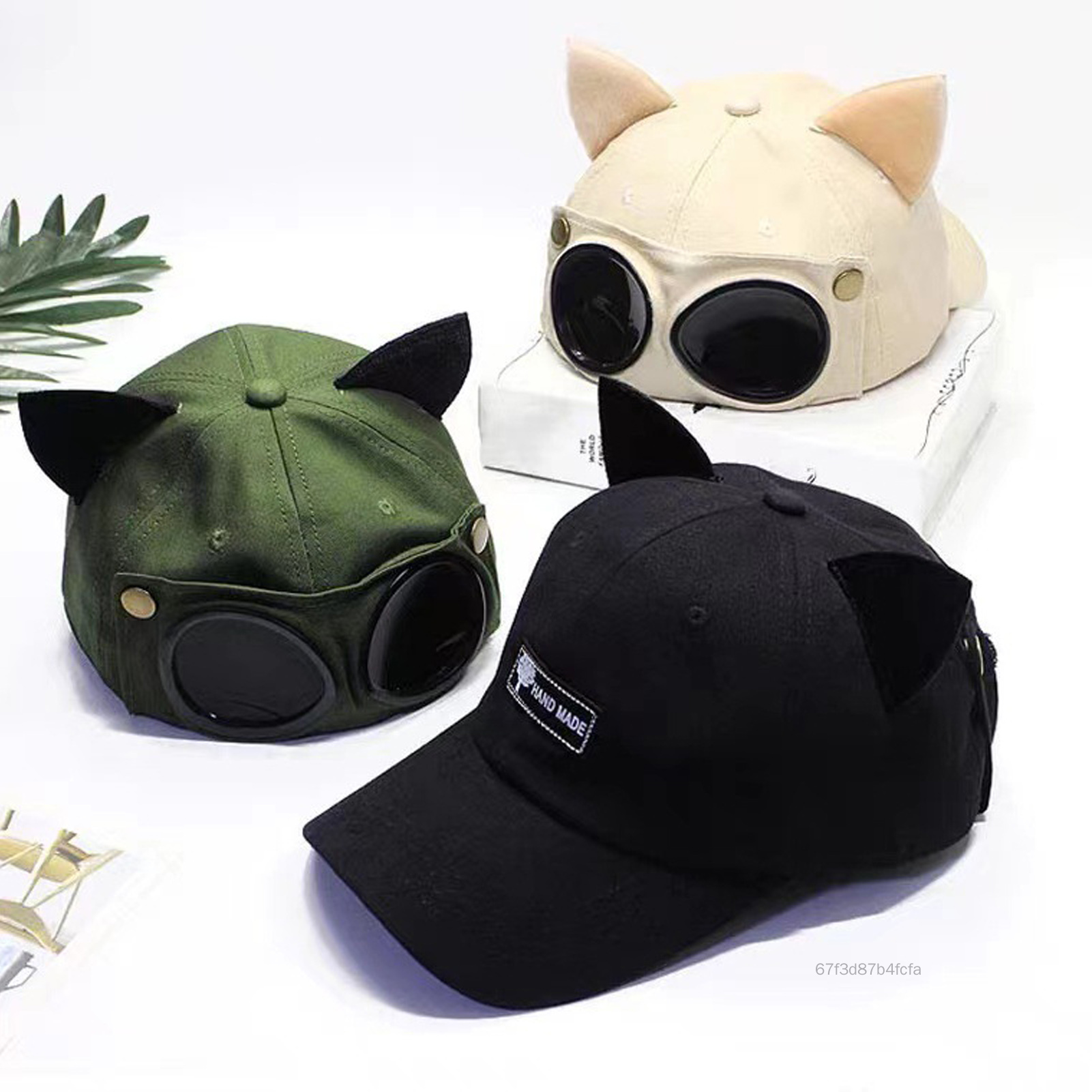 Baseball Cap with Fake Sunglasses Classic Brimless Glasses Cap Bonnets Gift for Christmas New Year's Birthday GE-VN