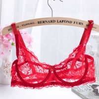 ECMLN เซ็กซี่ประณีตลูกไม้ผู้หญิง Bras Non-เบาะ PLUS ขนาดแหวนเหล็ก Push Up Bra Hollow OUT Bralette