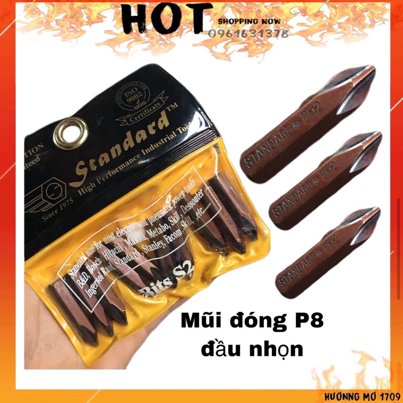 Mũi vít đóng nâu ngắn đầu nhọn standard 8mm