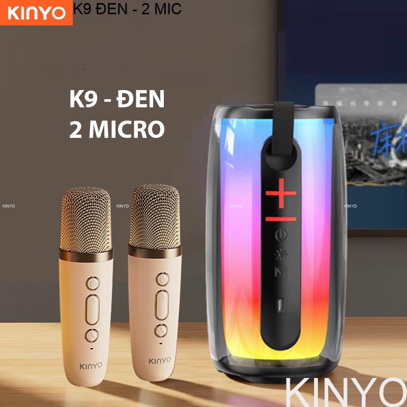 (15W) Bộ Loa Bluetooth + 2 Mic Hát Karaoke Mini Tại Nhà K9 Có Thể Thay Đổi Giọng Dễ Sử Dụng