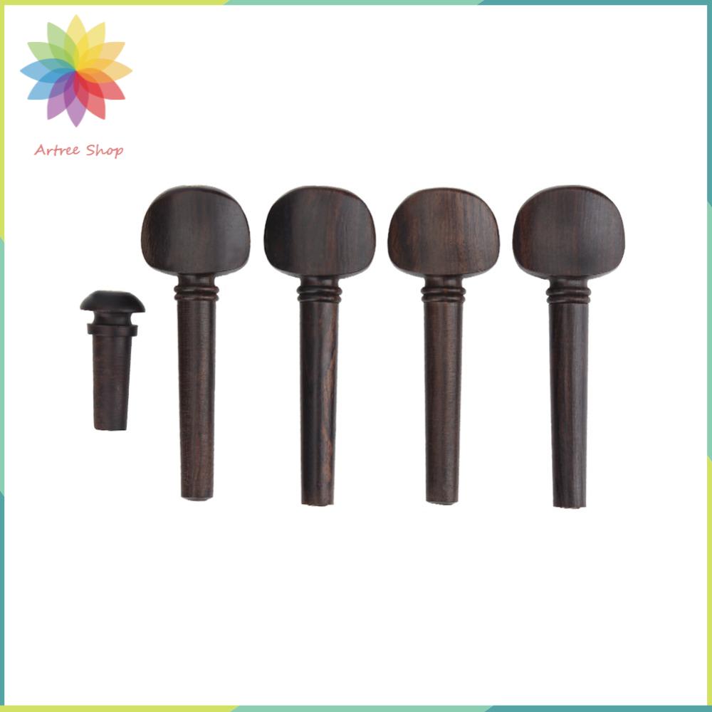 HETU070703. ​5Pcs ​ Với Endpin ​ ​ Chốt điều chỉnh đàn violin ​ Phụ tùng thay thế ​ ​ Chốt trục dây ​ ​ Chốt đàn violin bằng gỗ mun ​ Bền bỉ ​ Gỗ mun ​ Bộ chốt điều chỉnh đàn fiddle ​ Dành cho nhạc cụ violin 4/4