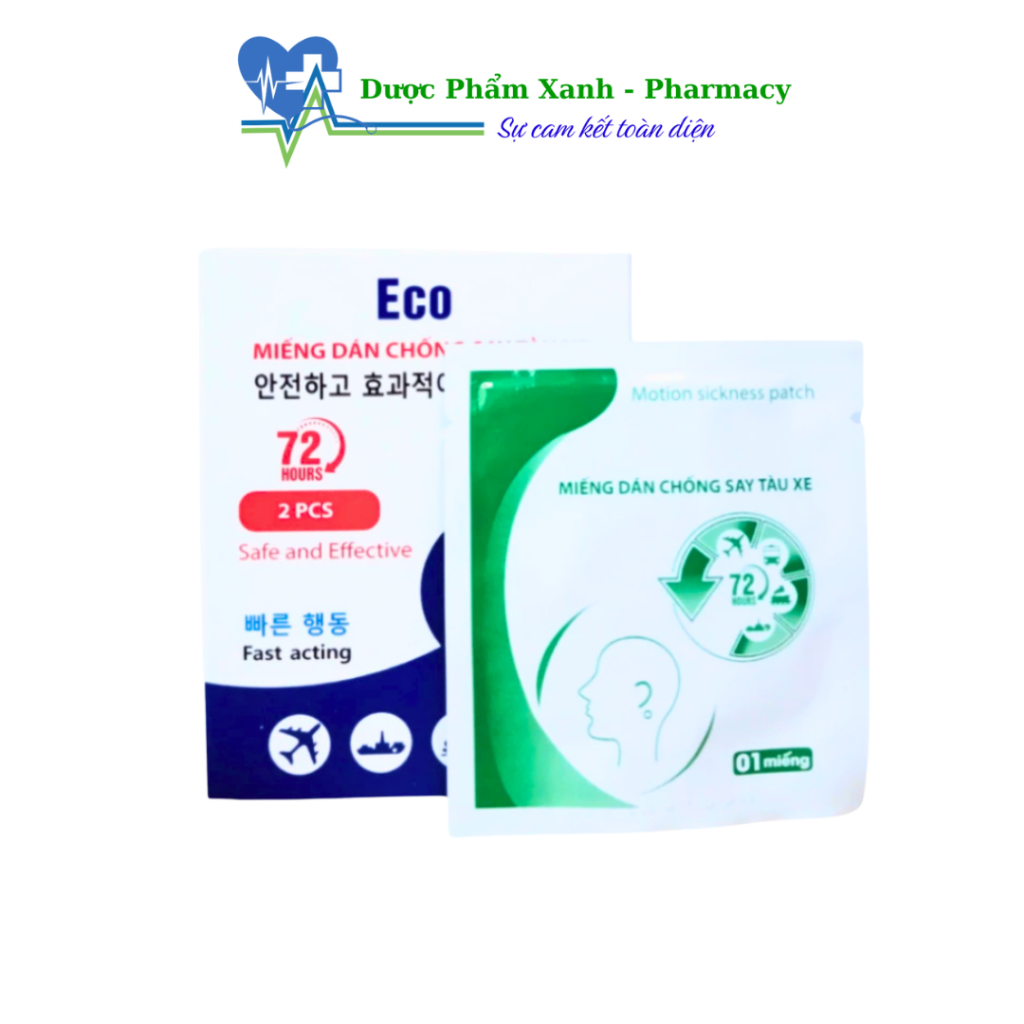 Miếng dán chống say Եàu xe Eco 72 Hours - Hộp 2 miếng