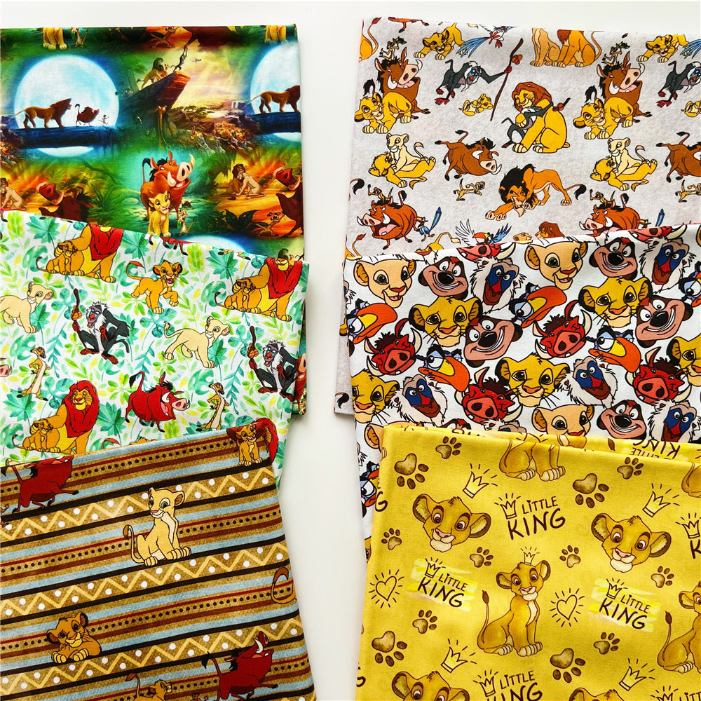 【New release】 Half Meter 110cm The Lion King Cotton Fabric Sewing Quilting Fabric Patchwork Needlework Material Diy Handmade Dress Girl