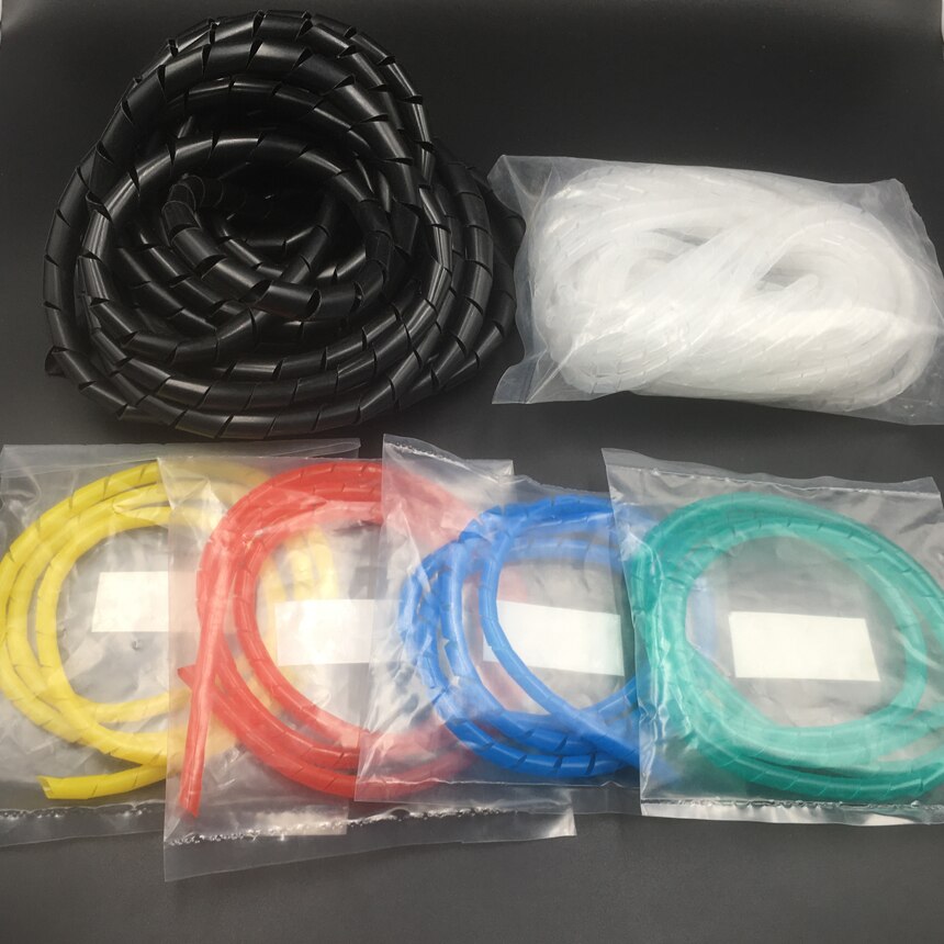 Cabo de computador E PC De Mesa, Cabo flexível de 10mm, Preto, branco, amarelo, Azul, PE, polietileno, Tubo de embrulho espiral, manga de fio