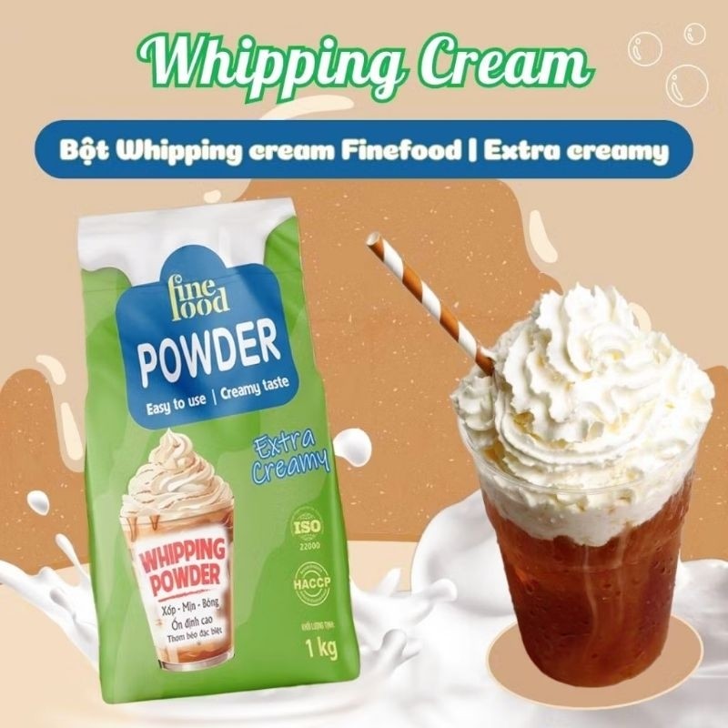 🧋Bột Whipping Cream FineFood 1Kg, Kem Tươi Whipping Làm Bánh, Kem, Trà Sữa, Đá Xay...🥤