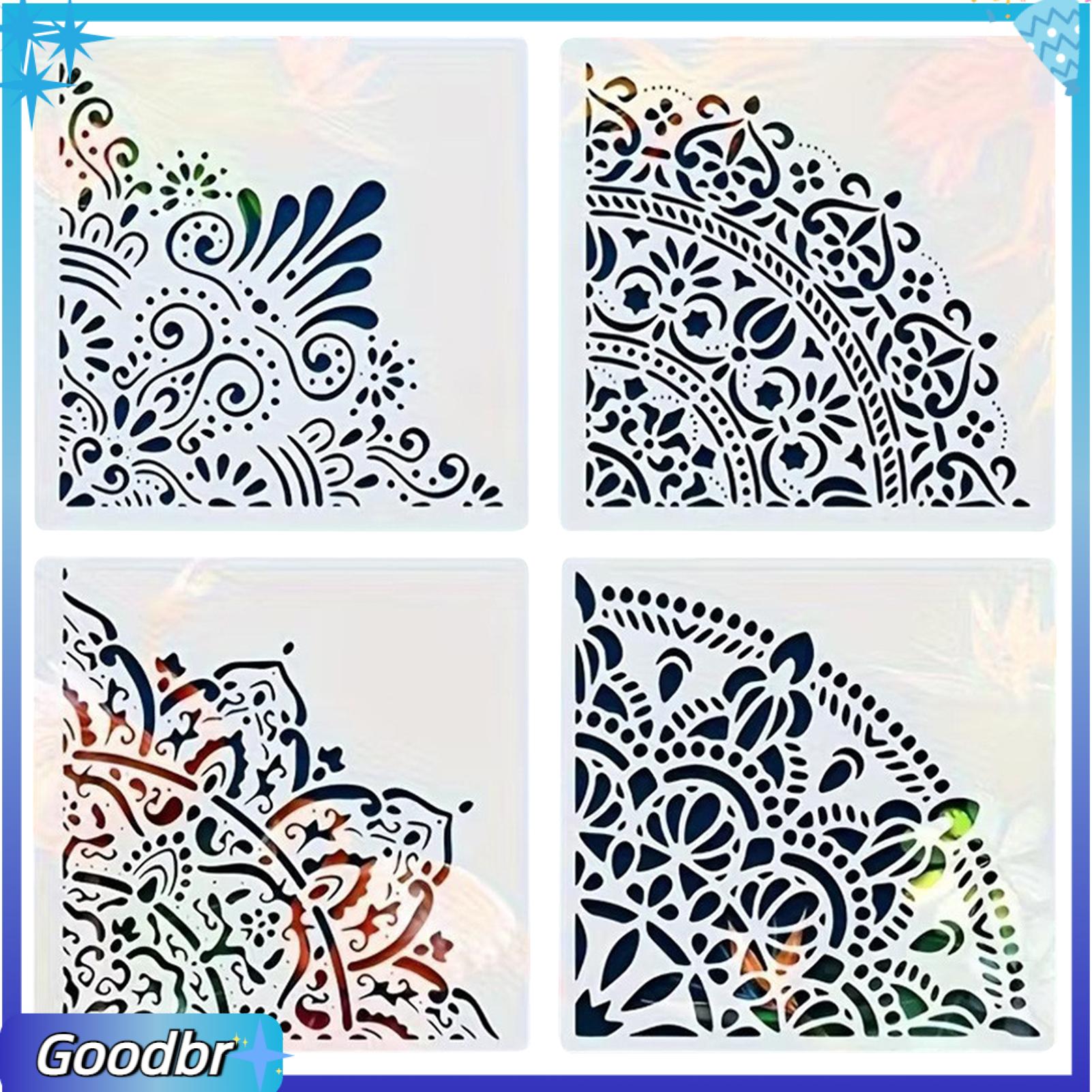 Goodbro tinh thần đối xứng Stencil Túi Tote Vải Stencil tái sử dụng khuôn bằng nhựa cho tường tự làm nghệ thuật T-Shirt gỗ Tote túi-bohemian Tranh trang trí mẫu cho hàng thủ công và trang trí nội thất