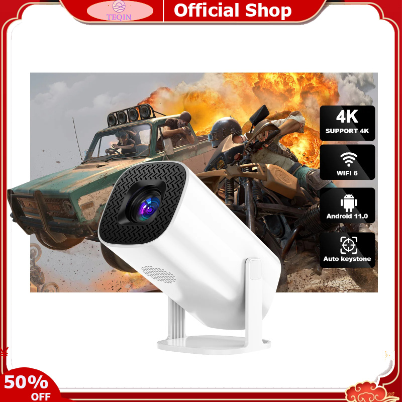 TEQIN toy new WiFi Projector HD Mini Video Projector Home 4K Video Smart Projectors Portable Outdoor Movie Projector Compatible For Android 11 Phones Tablet Laptops Computer ราคา 2,520 บาท*ส่งฟรี