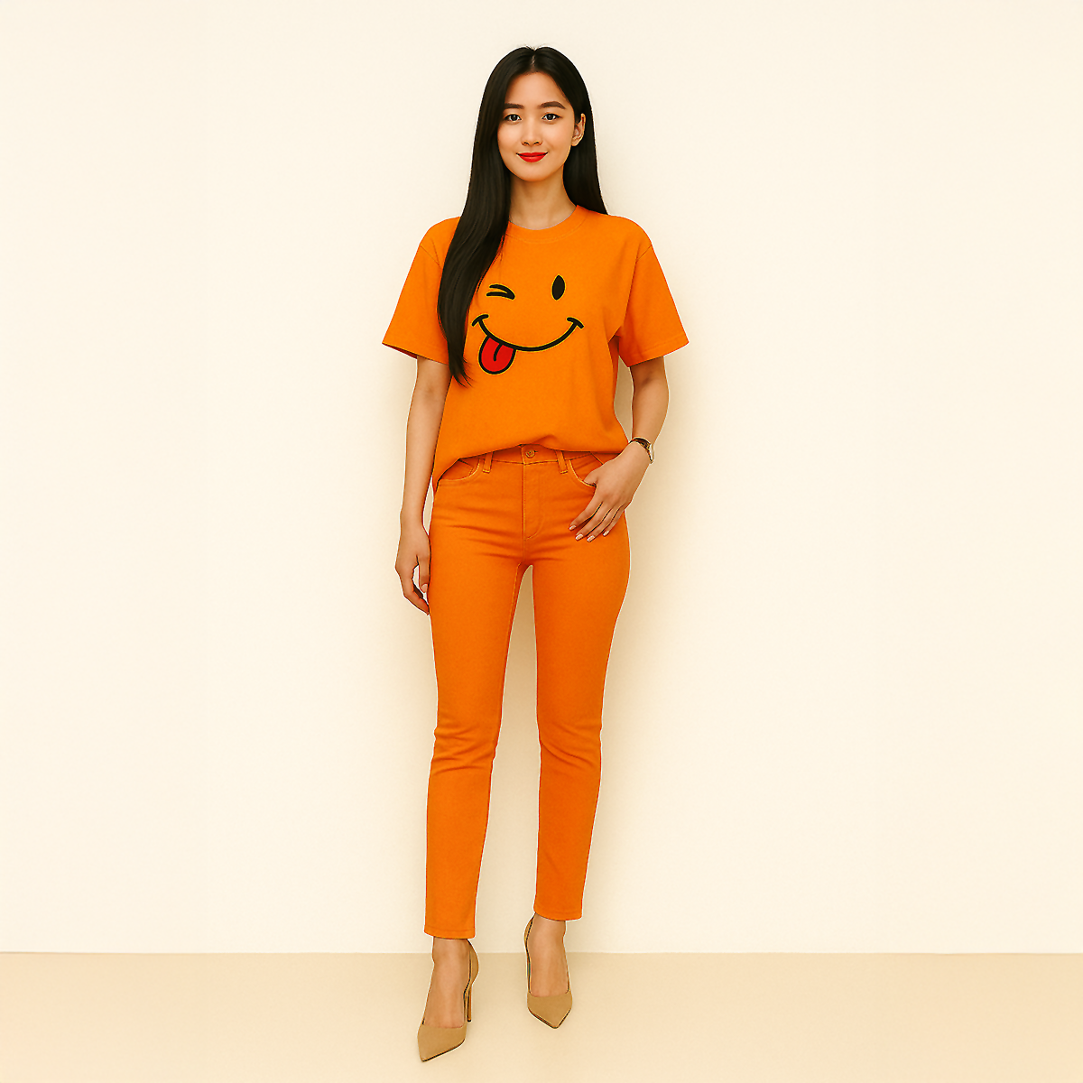 SA Traders Naughty Smile Printed T-Shirt For Women and Girls / Tshirts For Girls / Tshirts for Women / Women Tshirts / Girls Tops / Girls Tshirts / Dress For Girls