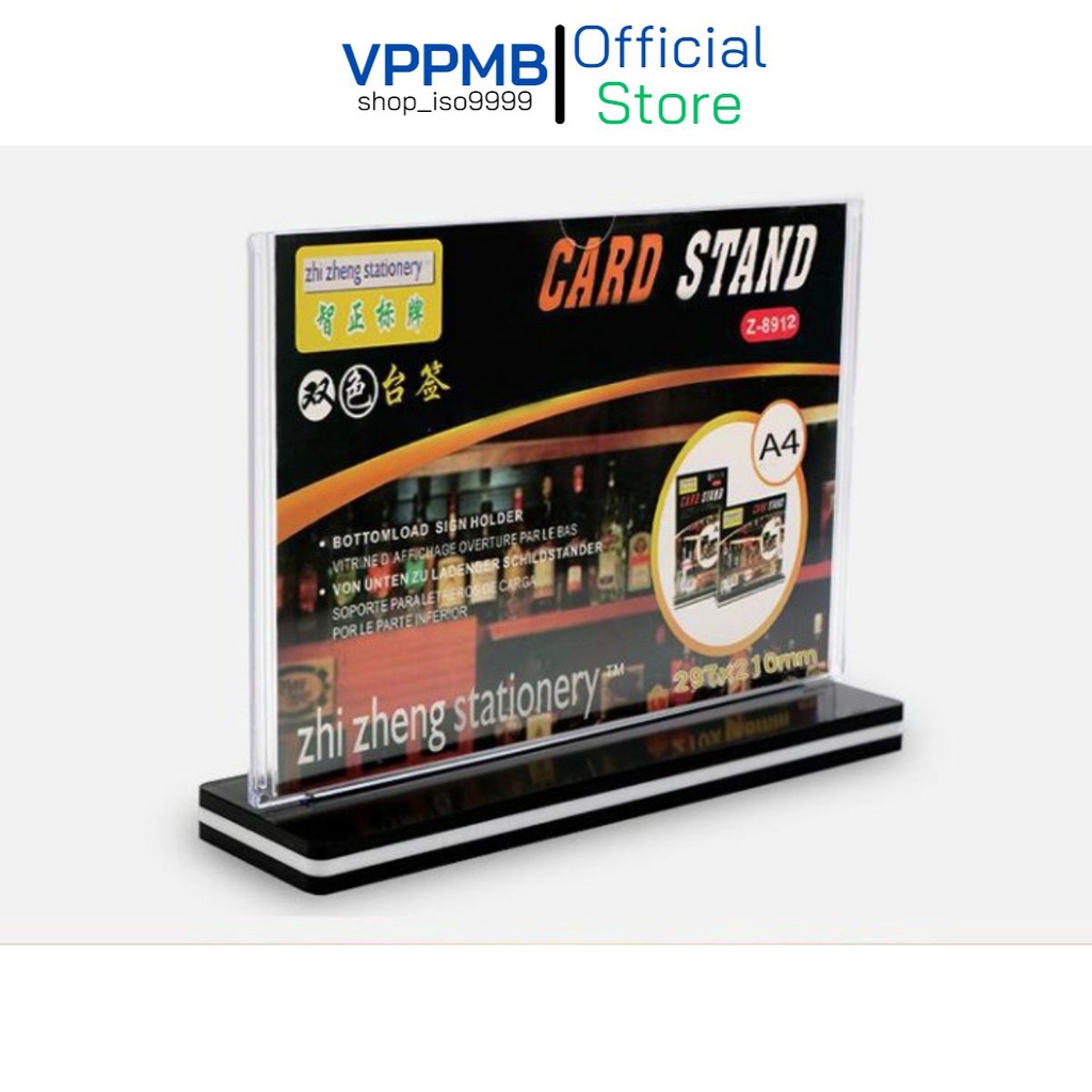 Menu mica A4 ngang (21 x 297cm) kệ mica để bàn cao cấp