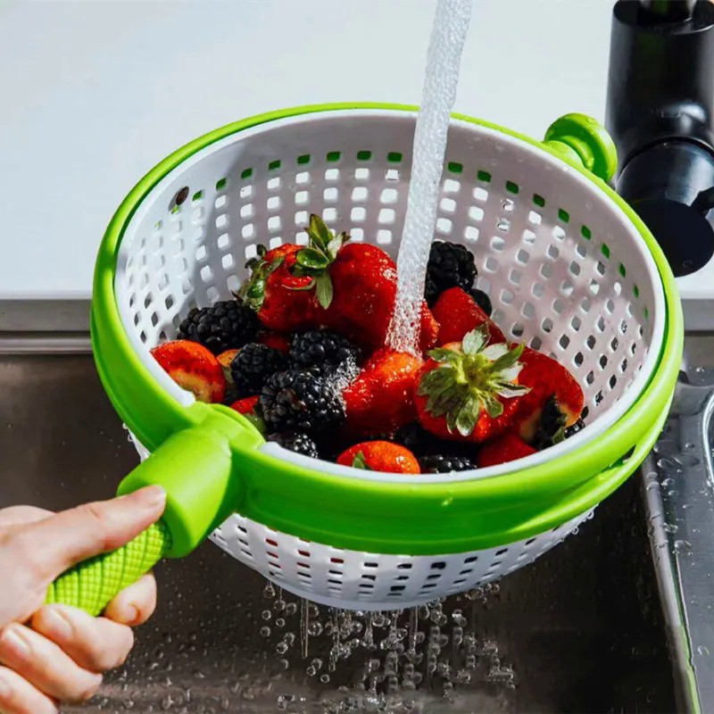 Colander drainer Giỏ rau trái cây nước drainer giỏ Spinner Non-Scratch quay nước drainer giỏ giá lọc nhà bếp