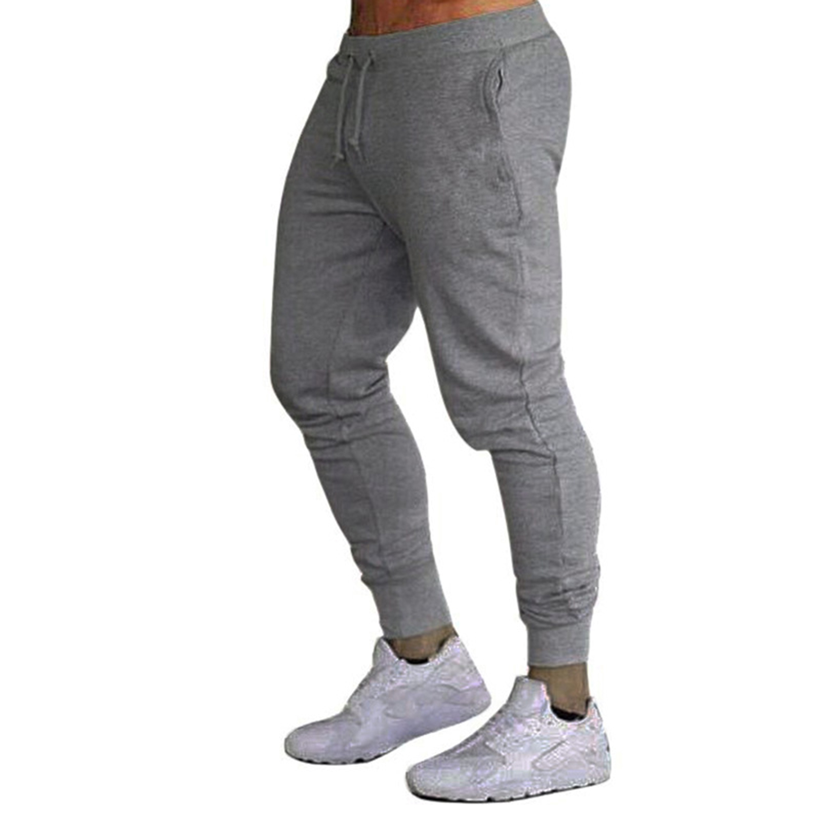 UHH Slim Fit Pants Leg Shaping Pants Men's Slim Fit Sweatpants with Drawstring Waist Elastic Mid-rise Joggers Breathable Soft Fabric Ankle-banded Gym Trousers with Pockets – Comfortable Casual for Asia - 1