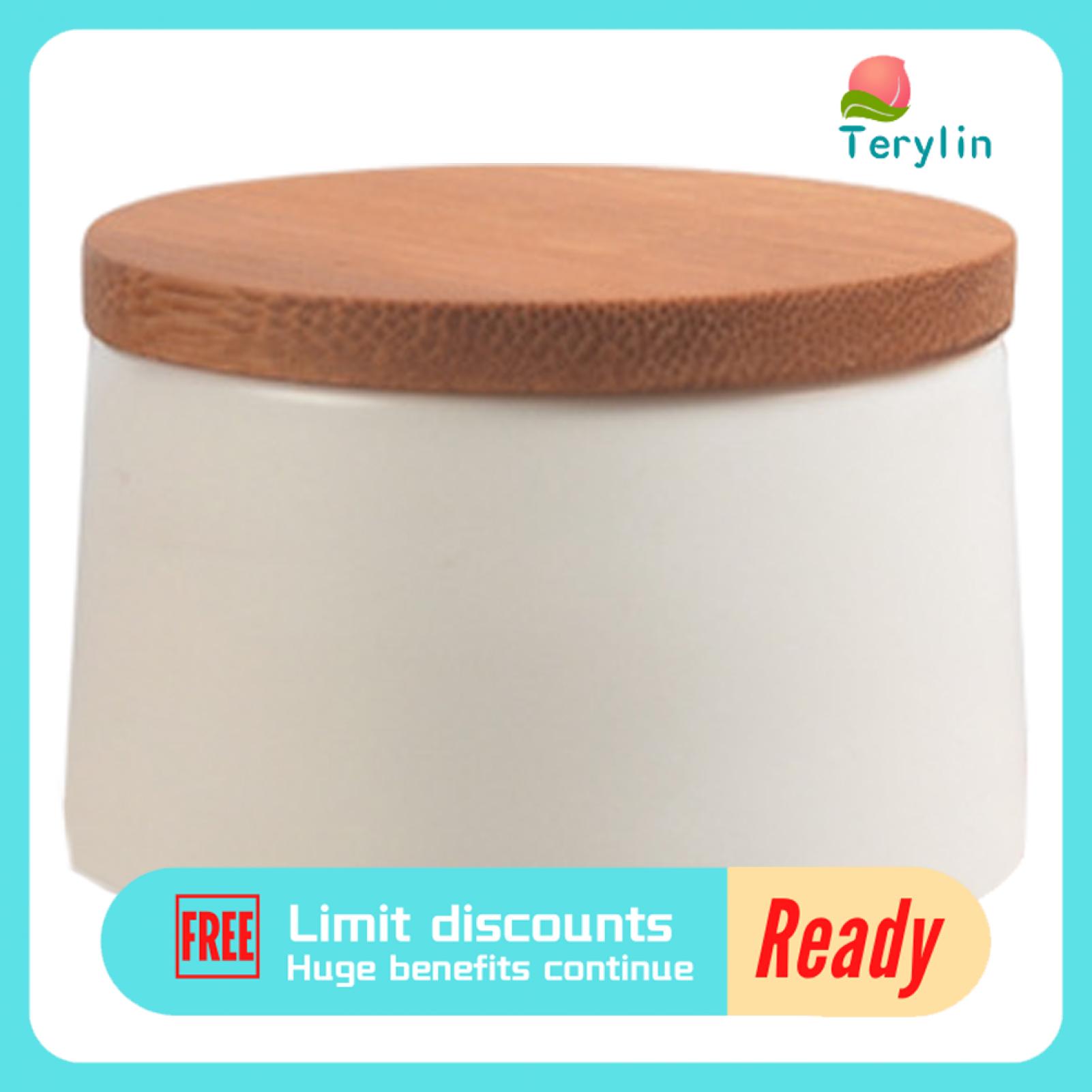 Ceramic Storage Containers with Bamboo Lids Crack-resistant Ceramic Tea Pot Bamboo Lid Tea Canister Airtight Storage Jar 20g Capacity Ideal for Tea Herbs Coffee and Cosmetics Favorite