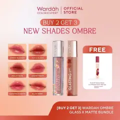 [NEW SHADES: BUY 2 GET 3!] WARDAH Paket Ombre Glasting x Matte Lip Cream FREE Colorfit Velvet Matte Lip Mousse - Liptint-Lip-Stain-Lipgloss-Lipstik-Lip Tint-Lip Matte-Lipstick-Lipcream-Lip Cream- Glossy Lip Longlasting Waterproof Tahan Lama - Makeup