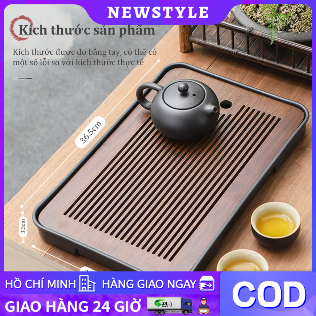   Giá siêu thấp  Khay trà tre cao cấp Khay đựng trà gỗ Khay đựng trà đạo bằng tre hun khói có khay đựng nước 