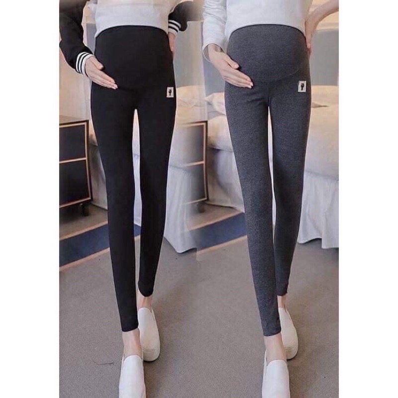  Quần legging bầu mèo cạp cao có chun chỉnh bụng cài cúc chất vải zip loại 1 M20 