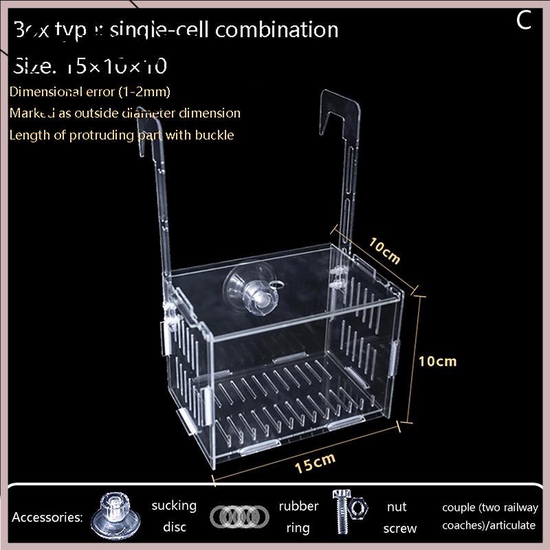 [Kateva]Convenient Easy For Lowest Price Bể cá nhỏ Fry chăn nuôi hộp rõ ràng Acrylic cá chăn nuôi cách ly hộp giống Divider sinh sản nở phòng cá Nguồn cung cấp - 7