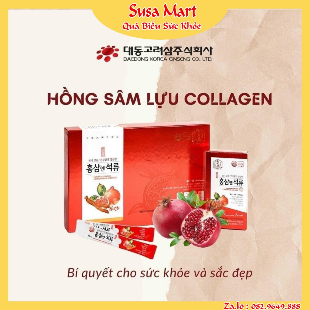 Nước Hồng Sâm Lựu Collagen Daedong Ginseng Hộp 30 Gói x 10ml