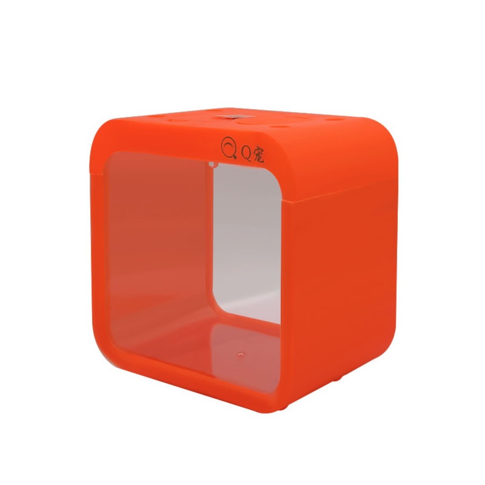 JLY55OZPQ Mini Bể cá Trong suốt LED Bể cá khối xây dựng  Trang trí để bàn Hộp rào chắn - 2