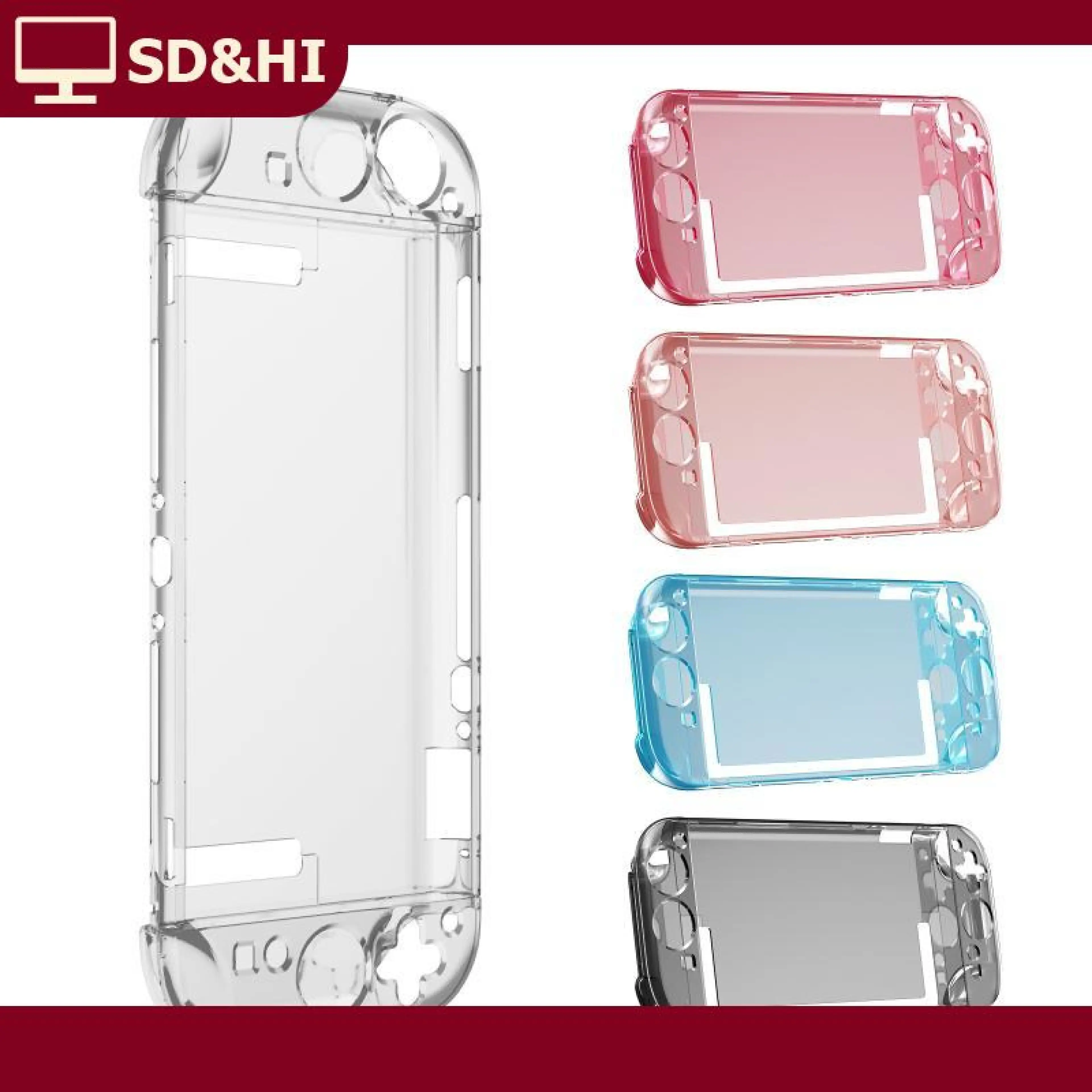 SD&HI เคส PC แบบแข็งใสสำหรับ Nintendo Switch เคสป้องกันแบบแยก2ชิ้นฝาครอบเคสป้องกันแบบใสเคสป้องกันคริสตัลป้องกันรอยขีดข่วน