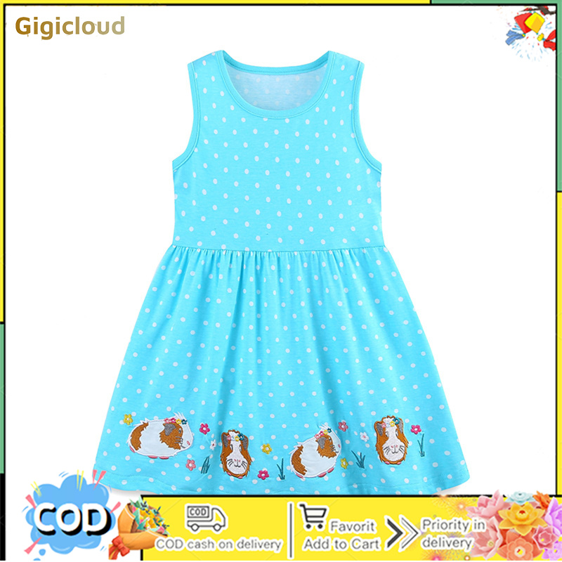 Girls Casual Polka Dot Dress Toddler Cotton Sleeveless Loose Fit Swing Cute Dress Summer Sundress ราคา 219 บาท*ส่งฟรี