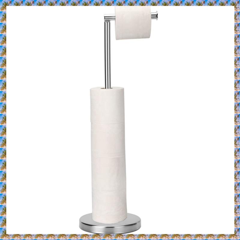 (AJDY) Toilet Paper Holder, Free Standing Toilet Paper Holder Stand with Reserve for 4 Spare Rolls, Sturdy Base