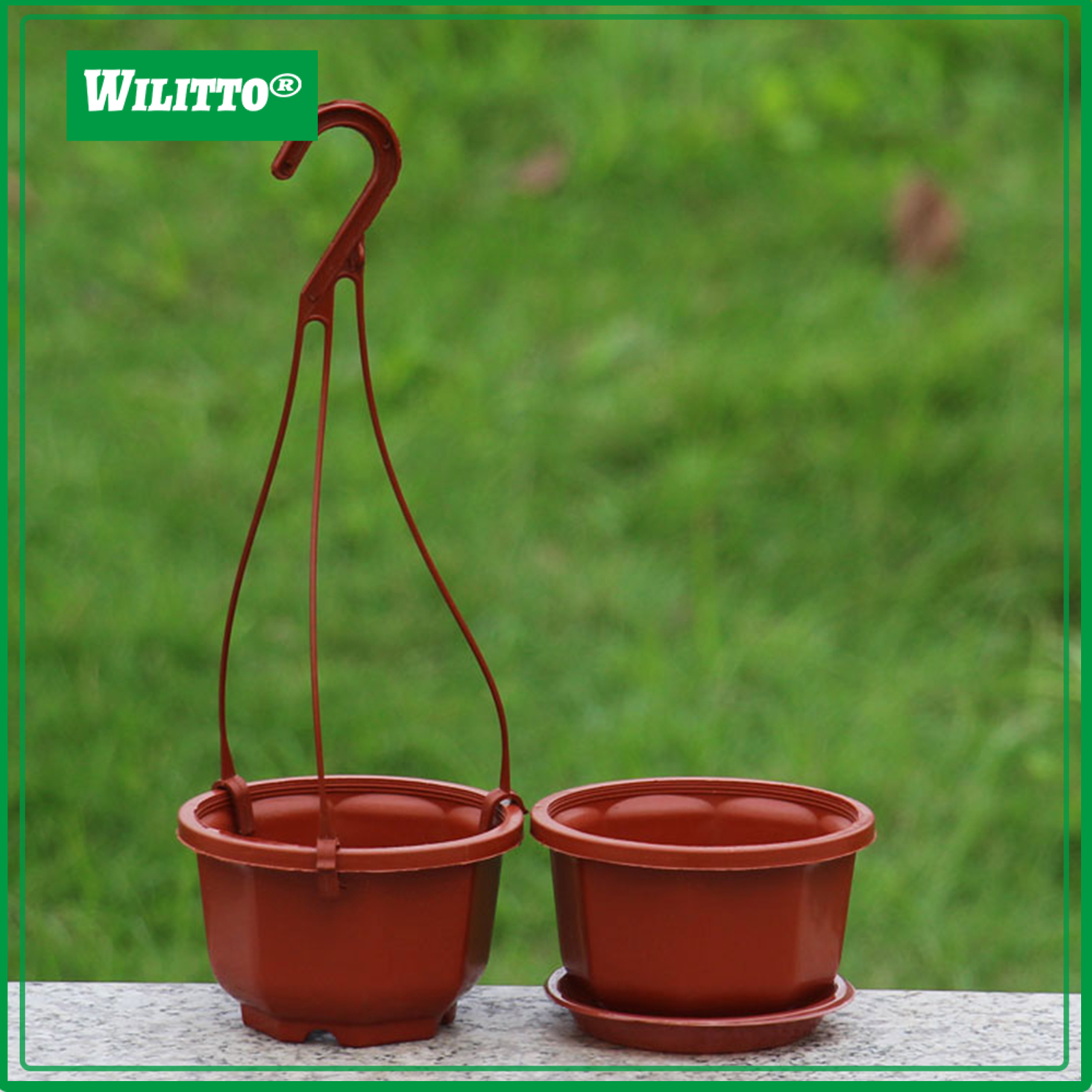 Flower Basket Reusable Heighten Plastic Hanging Planter Decor Pot for Outdoor ราคา 35 บาท*ส่งฟรี