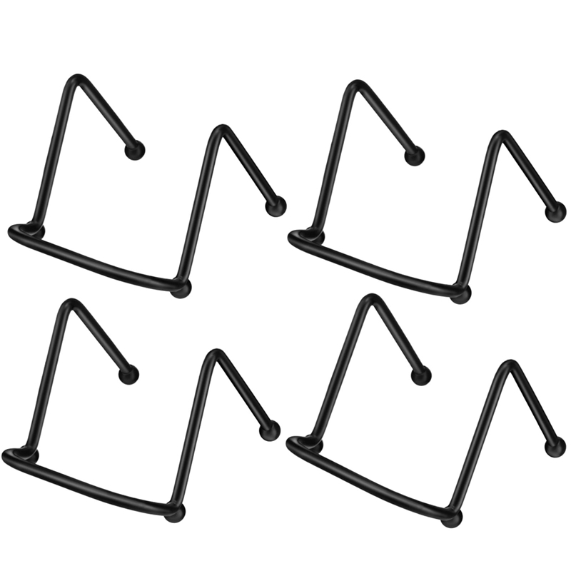[Waanon]For Picture for Book, Photo Easel Mini Metal Black Frame Stand 4 Pcs 2 Inch Small Plate Holder Display Stands Creation