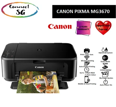 [LOCAL WARRANTY] Canon Pixma MG3670 (Black) Inkjet Printer l Inkjet Printers l All-in-One Printer l Pixma MG3670 l Multi Function Printer l Canon Inkjet Printer l AIO Printer l MG3670 Canon l Pixma MG3670 l 3670 l Canon 3670 l Canon Printer 3670
