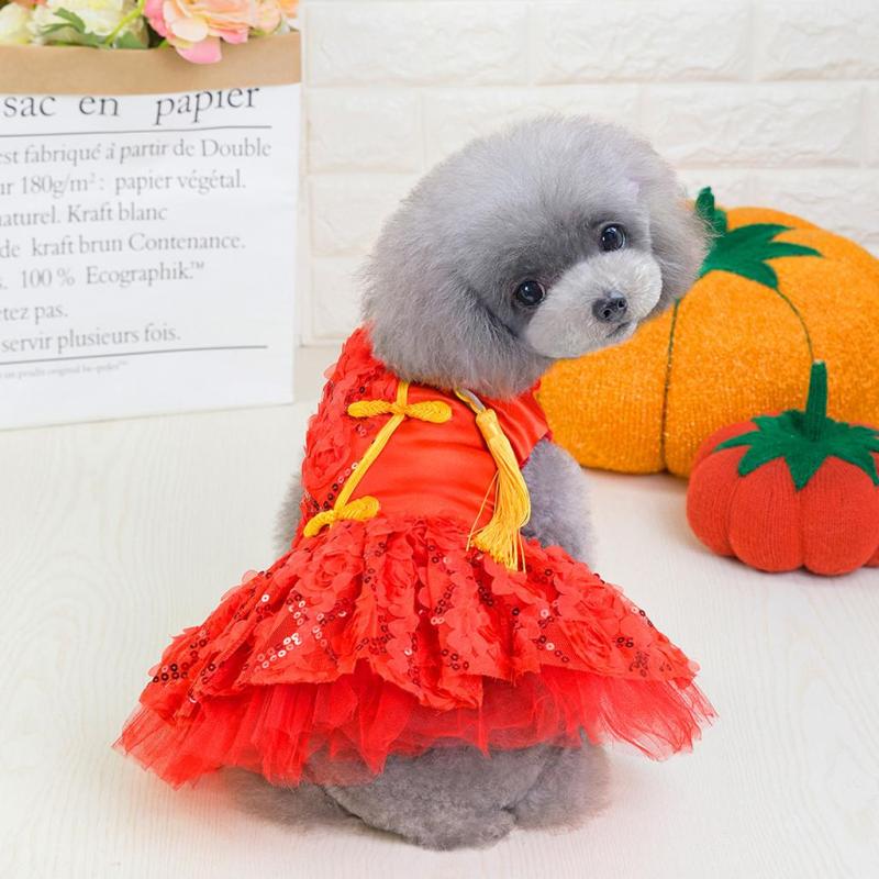 【Pet Shop】 Miễn Phí Vận Chuyển Trang Phục Cho Thú Cưng Thoáng Khí Xuân Hè Váy Đơn Giản Bằng Ren Mới