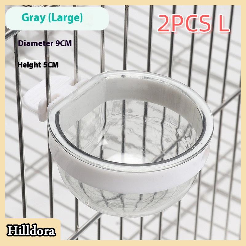 [Hilldora] Bird Feeding Bowl Detachable Transparent Bowl Plastic Food Cup For Cage Convenient Hanging Water Feeder For Parrots - 8