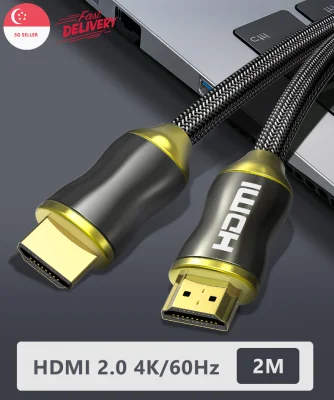 4K 60Hz HDMI Cable v2.0 High Speed High Performance Nylon Braided Supports HDMI ARC 4K Ethernet UHD Full HD 1080p 3D Smart TV Gaming Monitor Console - 2M Length
