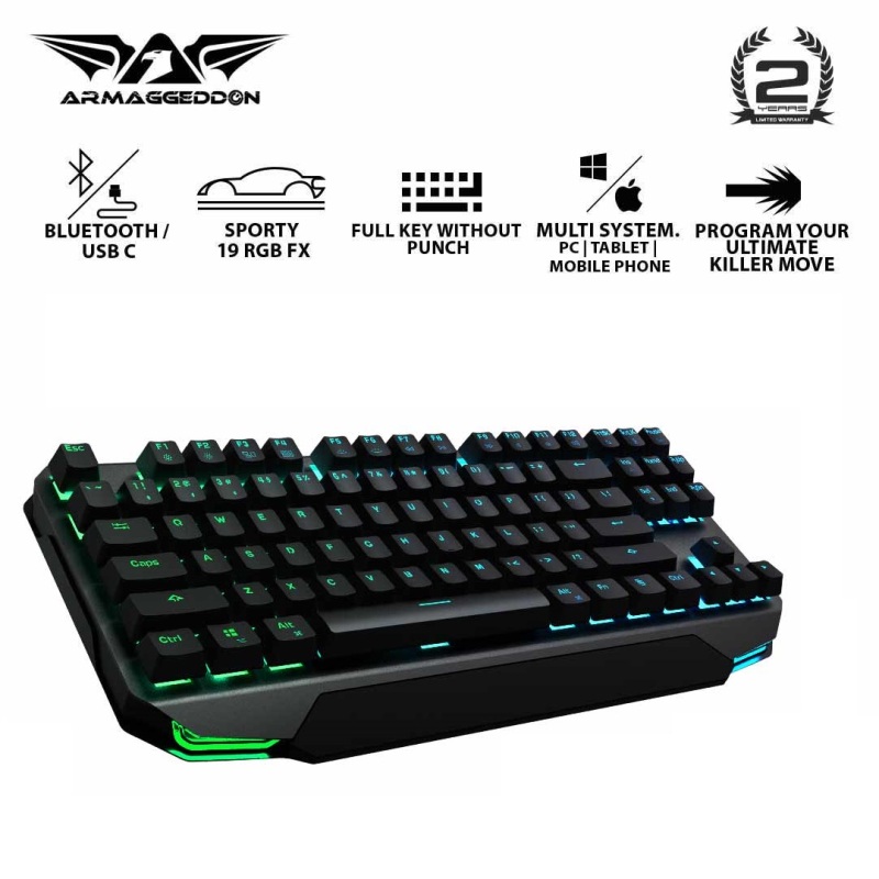 Armaggeddon MKA-17 Avenger RGB Bluetooth Mechanical Gaming Keyboard Windows/iOS/Android Singapore