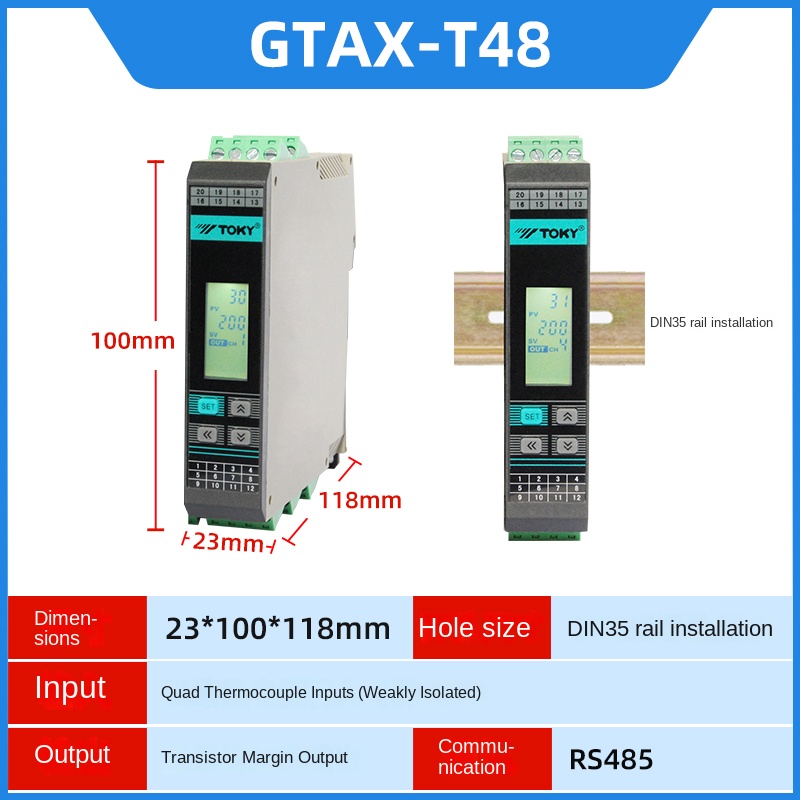 Bộ Điều Khiển Nhiệt Độ 4 Kênh GTAX-T48 TOKY | Tùy chọn GTA2-S40/S48/GTA2F/GTAX/GTAXF-S48 Đưa Cách Ly PID 250V 10A – Điều Khiển Chính Xác Công Nghiệp