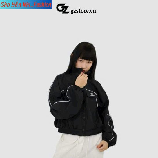 Áo khoác dù nữ phối mí, logo thêu, chất dù xịn 2 lớp croptop cánh dơi.hot trendd Shop Yến Nhi_Fashion