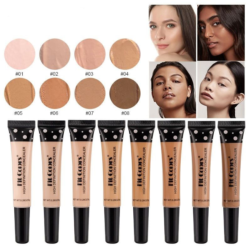 8 Color Concealer Stick for Dark Circles, Blemishes & Patches Multi-Color Matching Tube Concealer