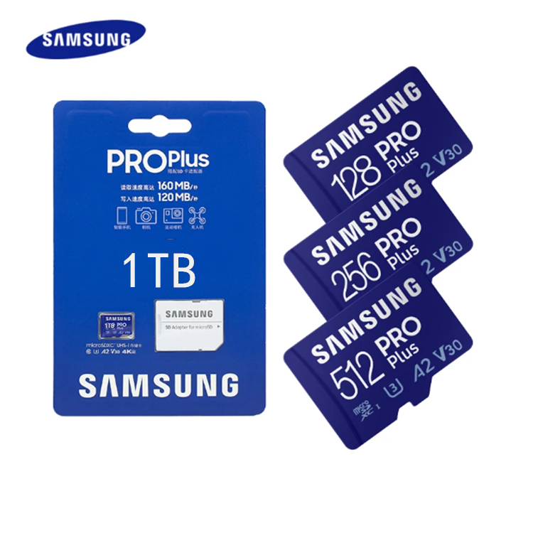 Original Samsung PRO Plus Memory Card 128GB 256GB 512GB V30 A2 Read Speed up to 180 MB/s Class 10 UHS-I U3 Micro SD Card ราคา 199 บาท*ส่งฟรี