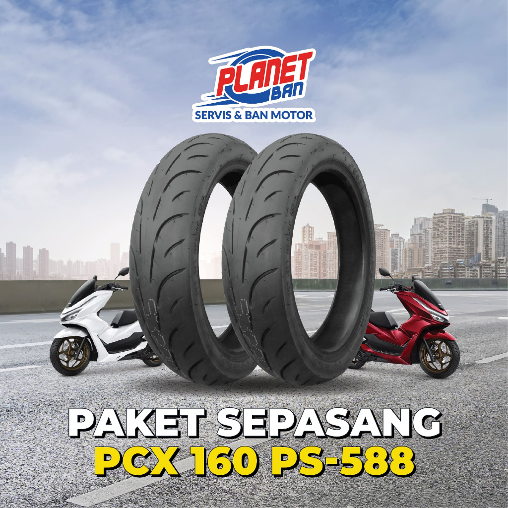 Ban Motor PCX 160 Depan Belakang Ring 14 110/70 dan Ring 13 130/70 Presa PS-588 (Paket Sepasang PCX 160) Harga 747,000 rupiah*Gratis Ongkir