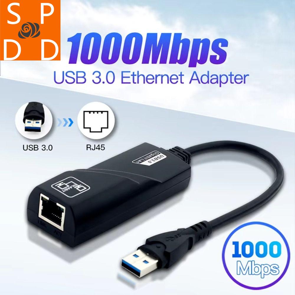 SPDD USB sang mạng LAN Thẻ mạng Thiết bị thu phát Wi-fi 3.0 Gigabit Bộ chuyển đổi Wifi USB 1000Mbps Bền bỉ Ăng-ten Bộ chuyển đổi Ethernet USB cho máy tính/điện thoại Giá 171,000 Đồng*Miễn phí vận chuyển
