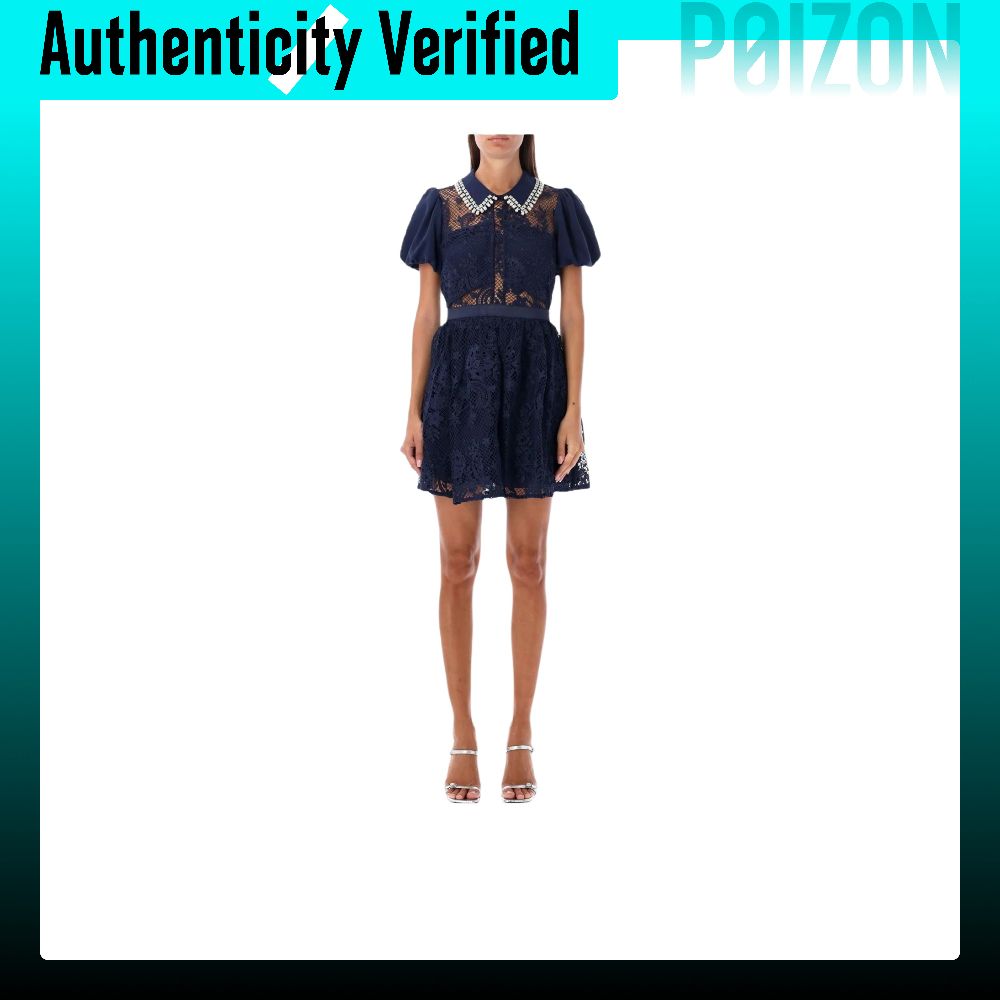 ชุดเดรสแฟชั่นสตรี Self Portrait Short Sleeved เสื้อผ้าผู้หญิง สีฟ้า AW23099SBLNAVY ราคา 34,218 บาท*ส่งฟรี