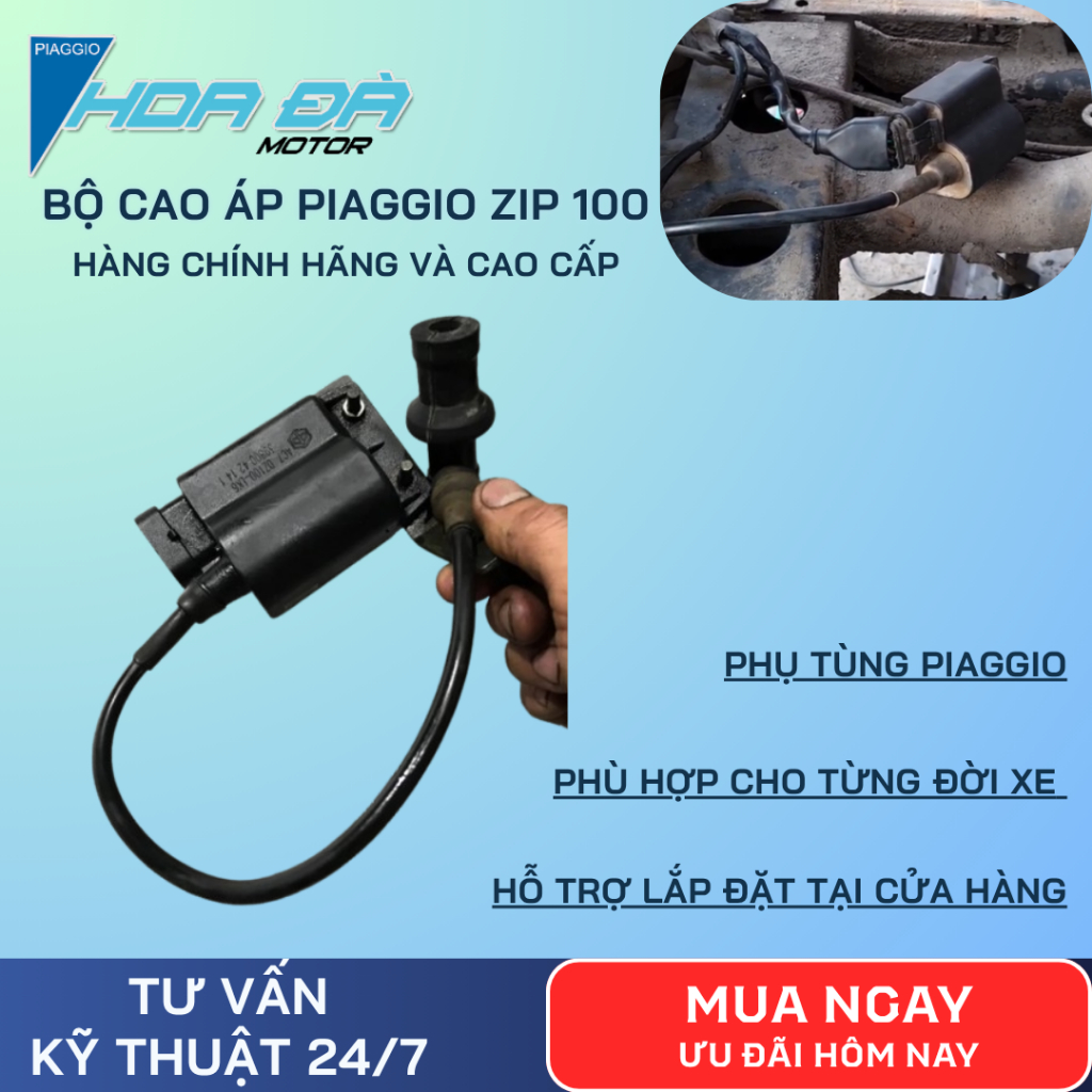 Bộ Cao Áp Piaggio Zip 100/ Mobin Piaggio Zip 100 Chính Hãng Và Cao Cấp Phụ Tùng Chính Hiệu Lắp Chuẩn Zin